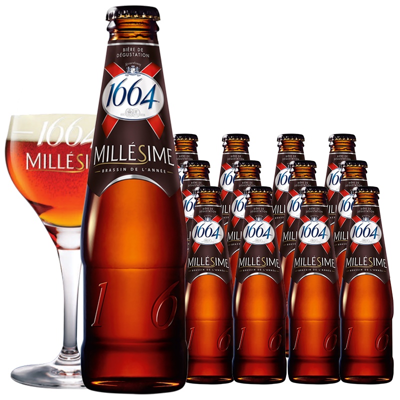 法国进口精酿啤酒克伦堡1664复古焦糖啤酒250ml*12瓶装
