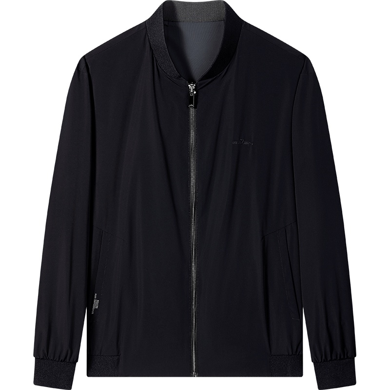 柒牌夹克外套男秋季新品中青年商务休闲棒球领正反两穿男装茄克衫