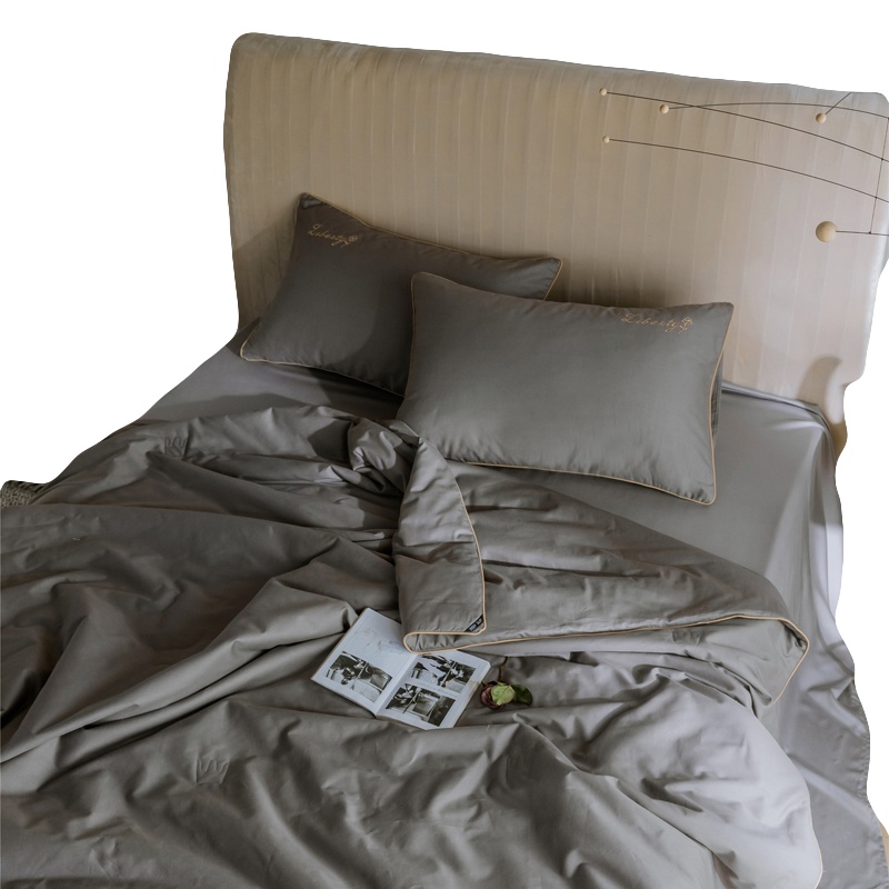 南极人(NanJiren)家纺 全棉夏凉被夏被双人空调被子夏被纯棉被芯活性绣花单人纯色