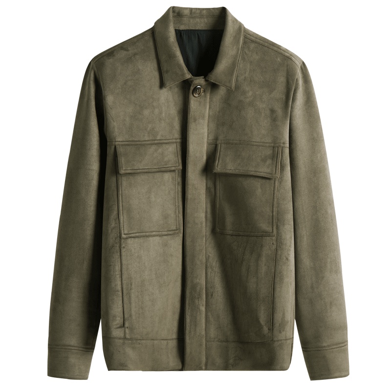 北极绒男士夹克翻领夹克外套男士纯色休闲棒球服