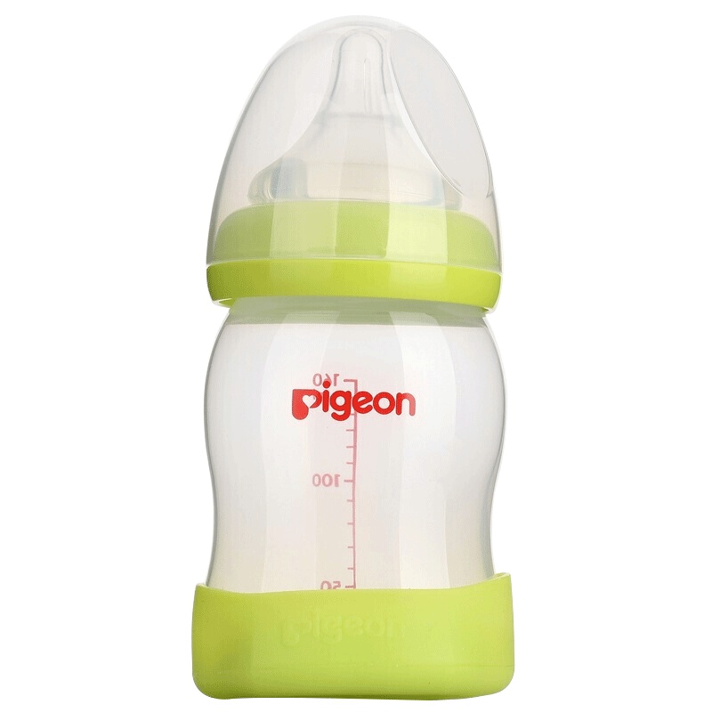 贝亲（Pigeon） 贝亲自然实感宽口径新生儿奶瓶PP奶瓶160ml(绿色)-0108配SS奶嘴