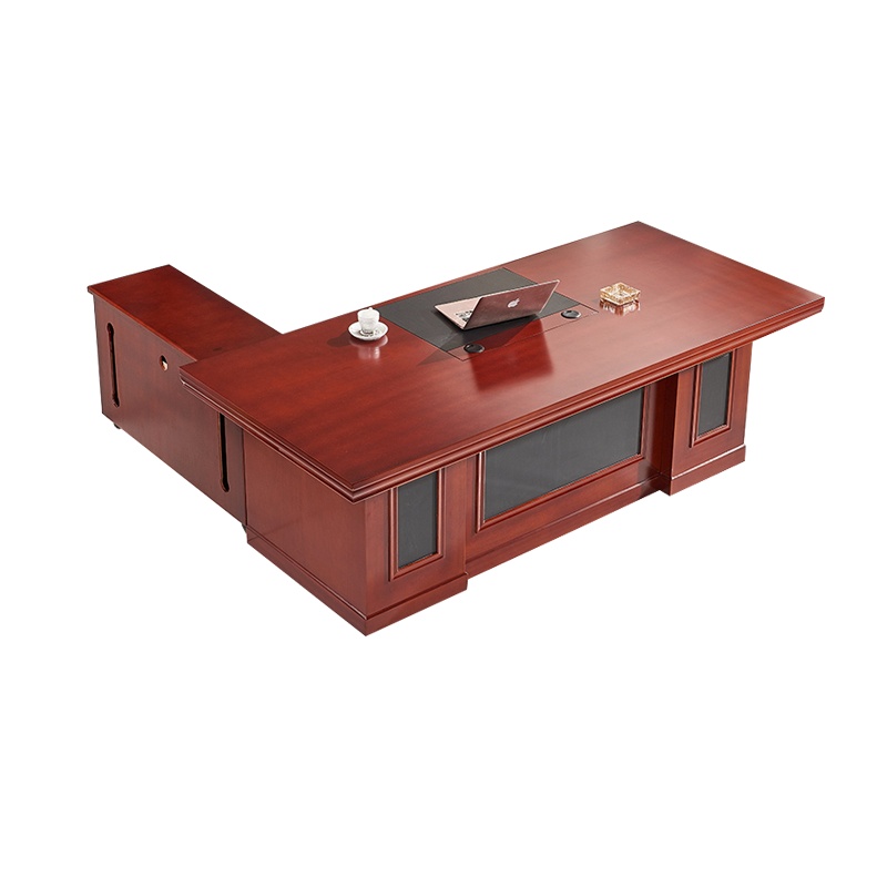 三金鑫 办公家具贴实木皮油漆老板桌 2.2米 总裁桌办公桌烤漆大班台经理桌