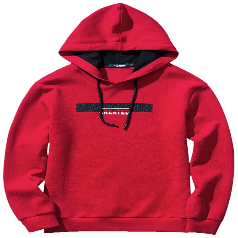 千纸鹤2018新款青年休闲多色卫衣男连帽 针织印花长袖外套男15036