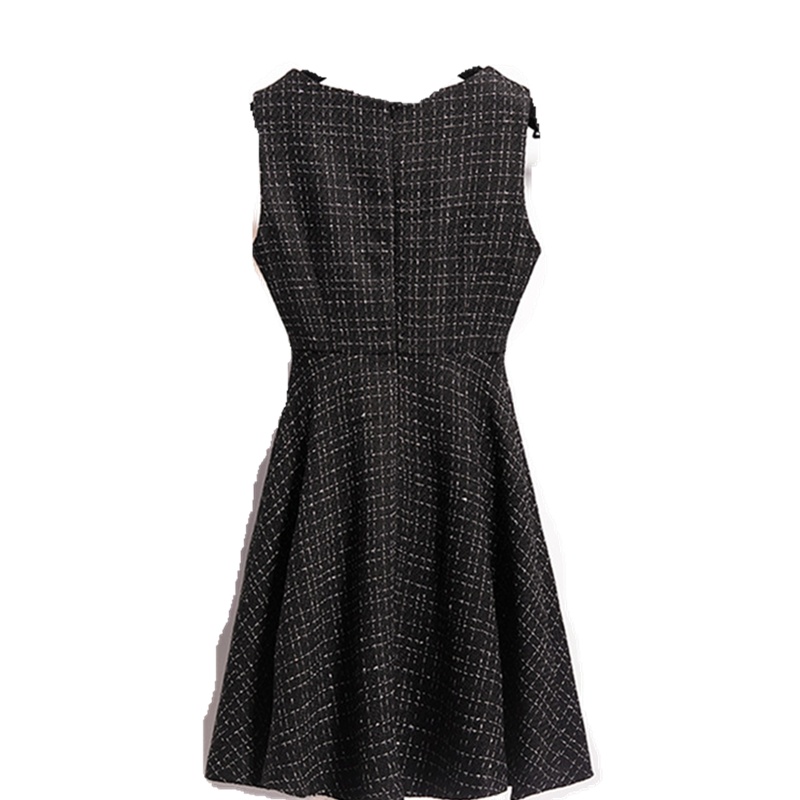 高冷御姐风成熟连衣裙女秋冬法式小香风两件套打底毛呢马甲背心裙