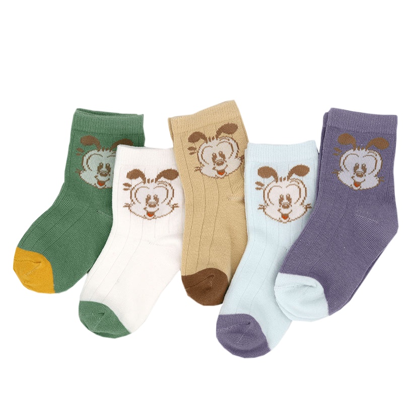 巴布豆配饰男童袜子清纯 棉袜春秋薄款男孩小学生宝宝女童短筒袜儿童中筒袜