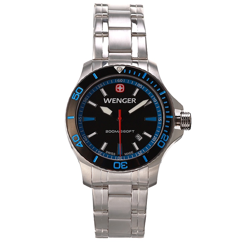 威戈/WENGER 瑞士品牌男士手表钢带经典复古简约休闲运动防水石英表 男 01.0641.106