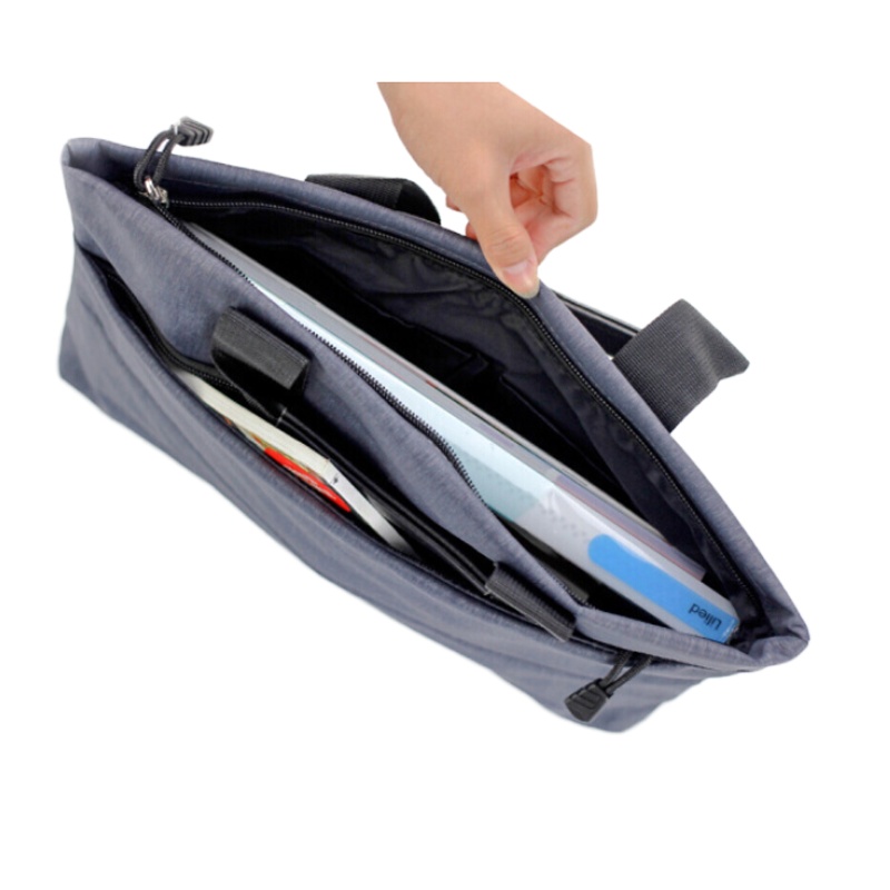 晨光 A4拉链袋资料袋女士手提包男士公文包文件袋多层 ABB93184灰色 A4