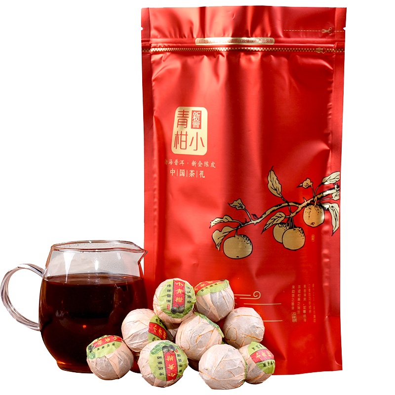 溪商 新会小青柑普洱茶10年陈宫廷普洱陈皮普洱熟茶橘桔普茶柑普茶叶500g