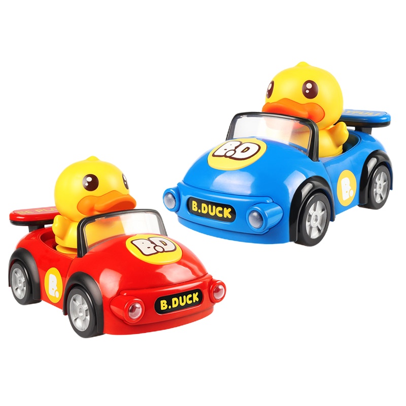 B.Duck小黄鸭 X UNI-FUN儿童惯性小汽车1-2-3岁宝宝电动万向玩具