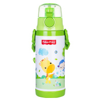 Fisher Price 费雪高真空不锈钢保温保冷壶背带水壶儿童防漏喝水杯350ML FP-8625D 绿色