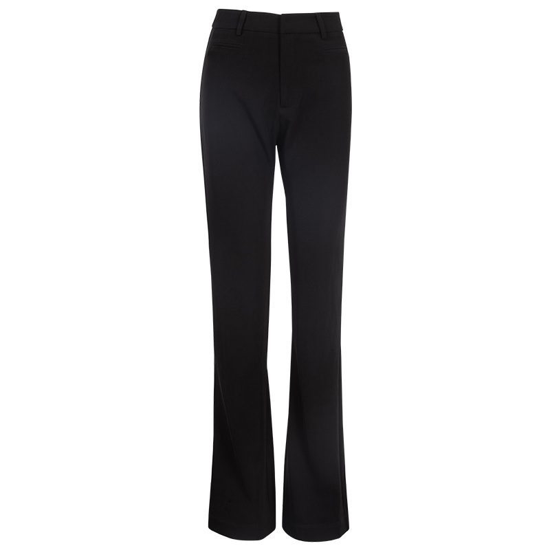 晩白 新品时尚通勤百搭纯色高腰修身显瘦休闲裤长裤喇叭裤女