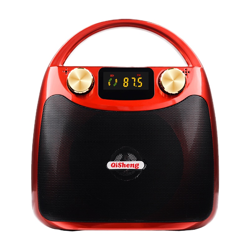 奇声 Q66 便携式地推小音响音箱 中国红(旗舰版+无线话筒+遥控器)
