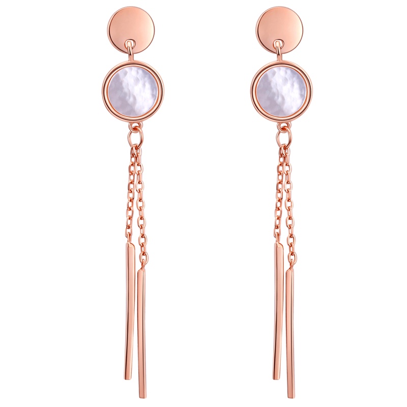 佰色传情长款耳环女纯银气质耳钉韩国新款潮耳坠个性耳饰小众简约