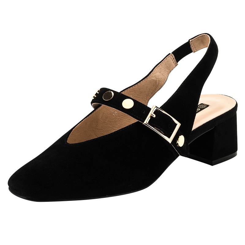 St&Sat/星期六商场同款羊皮金属扣圆钉后空女鞋SS81114192