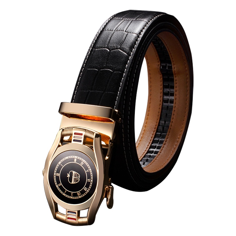 texwood萍果牌 皮带男真皮自动扣商务裤腰带男士休闲百搭牛皮腰带手表扣礼盒装