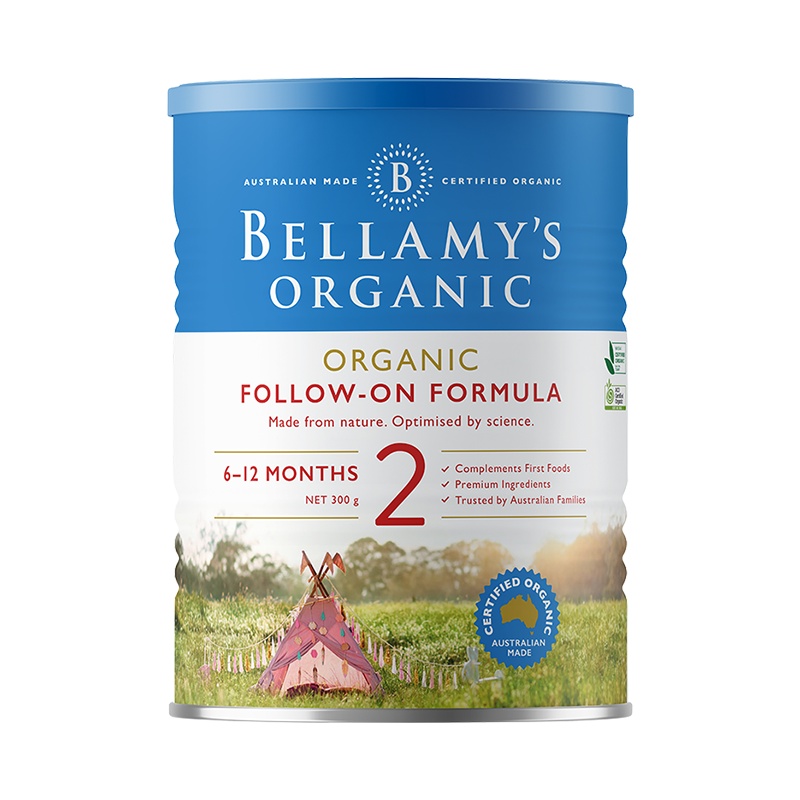 澳洲进口 贝拉米(Bellamy's) 有机较大婴儿配方奶粉 2段300g(6-12个月)