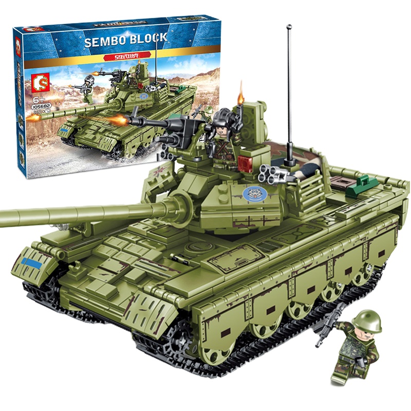 兼容乐高装甲车大型坦克履带式步兵战车维和救护车男孩子积木 105562VT4坦克送2个士兵+拆