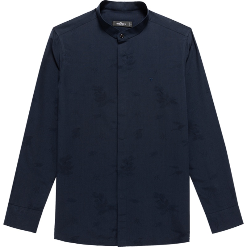 柒牌SEVEN男装立领休闲衬衫男士商务时尚修身显瘦长袖衬衣