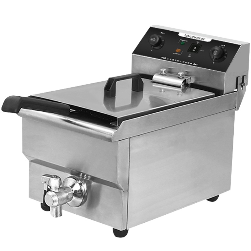 乐创(lecon)电炸炉 LC-DZL08 商用油炸锅 8升单缸大容量小吃炸串机炸薯条机炸油条机 3000W电炸锅