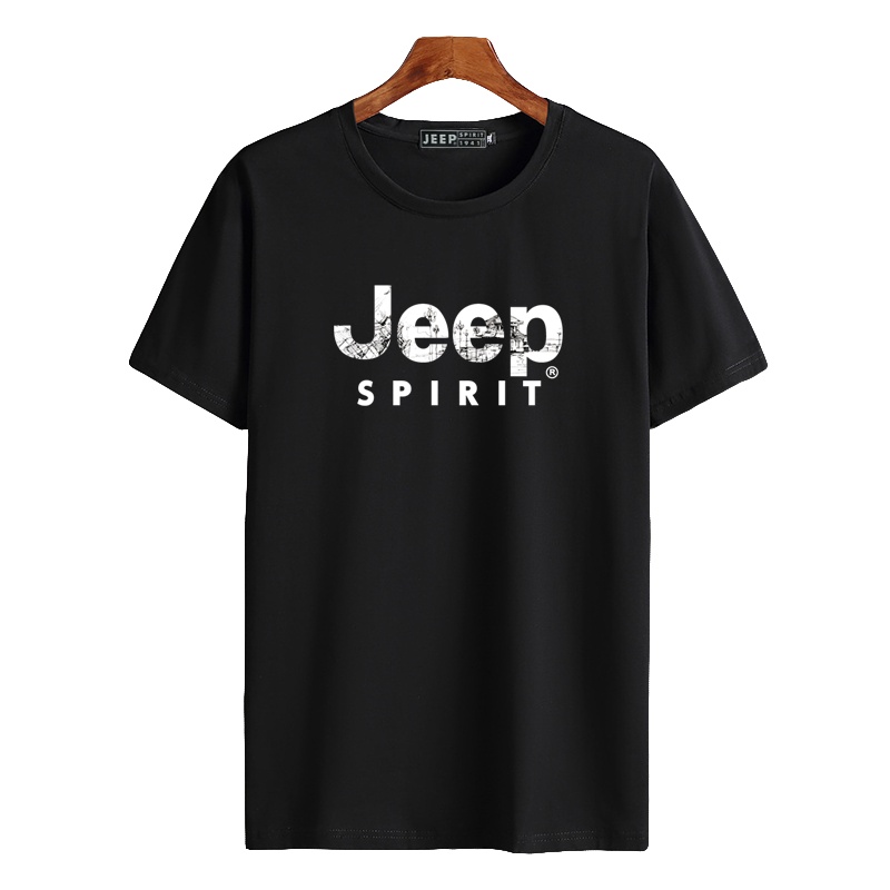 JEEP吉普短袖体恤男2021夏季新款圆领宽松大码男士休闲半袖男装潮