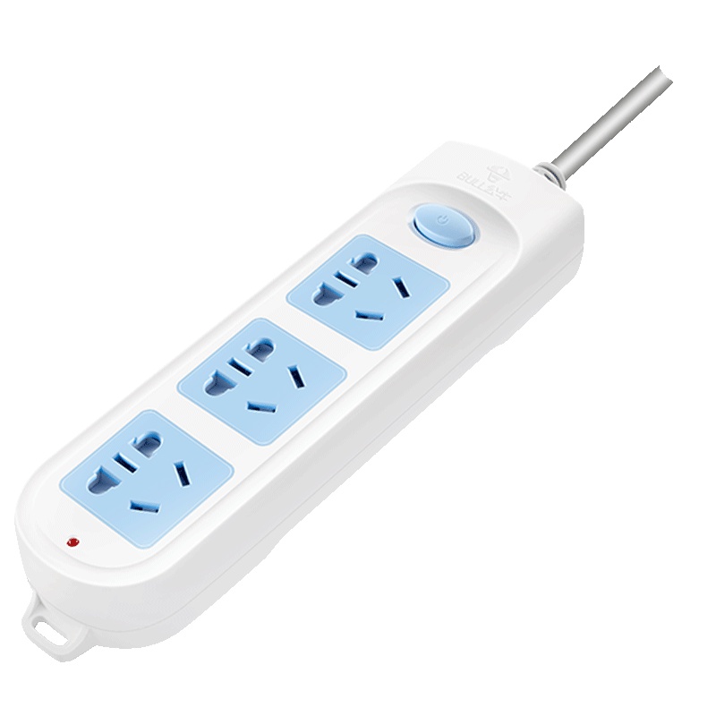 bull公牛插座插排插板带线正品家用多孔面板拖接线板电源插座带保护门GN-606A-3位插-3米