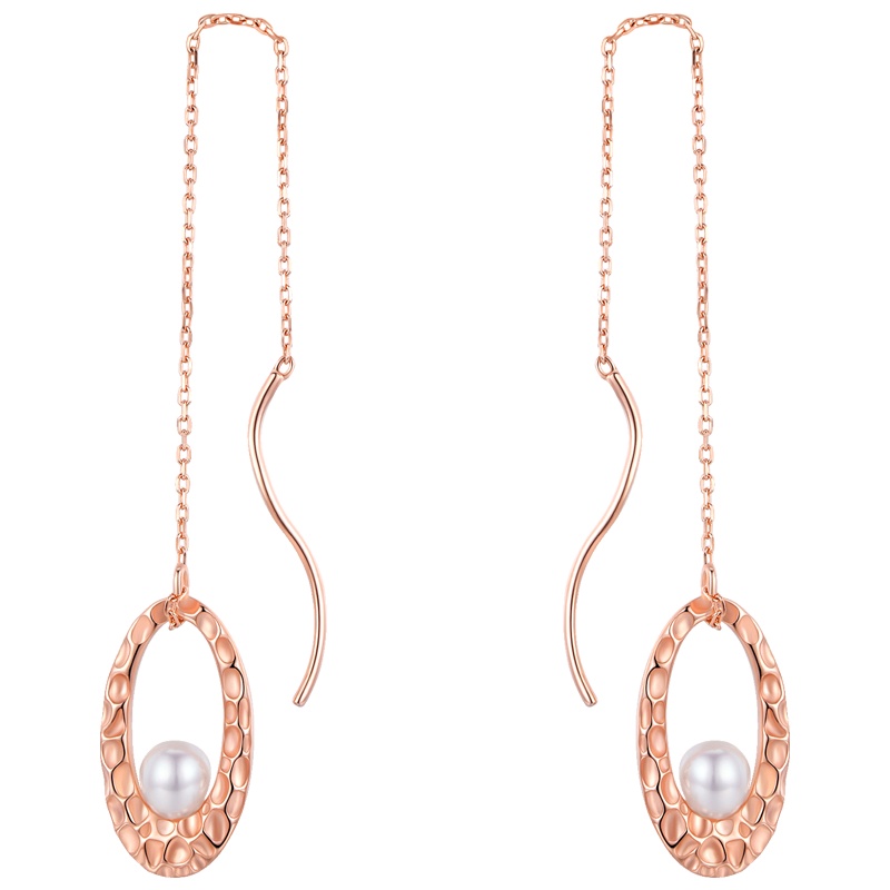 佰色传情BRIR淡水珍珠925纯银耳环耳坠韩国网红新款潮耳线