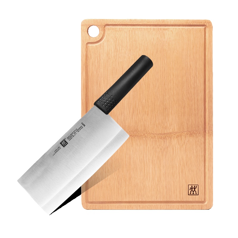 双立人(ZWILLING)Feel刀具2件套31990-002不锈钢切菜刀竹制大砧板组合