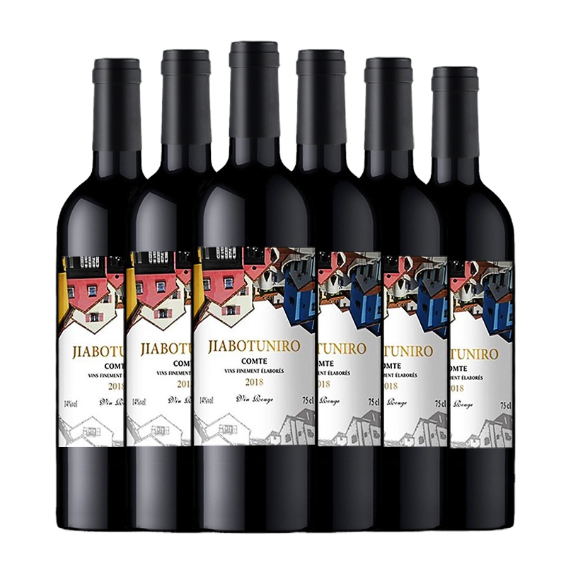 [6支装]嘉柏图尼诺伯爵干红葡萄酒 法国进口红酒 750ml*6支 箱装