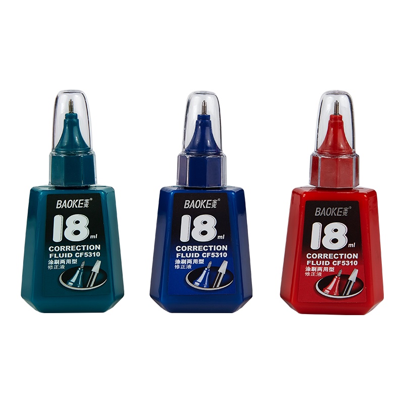 宝克(BAOKE)环保修正液涂刷两用型 学生办公用品文具 18ml/瓶 CF5310 颜色随机