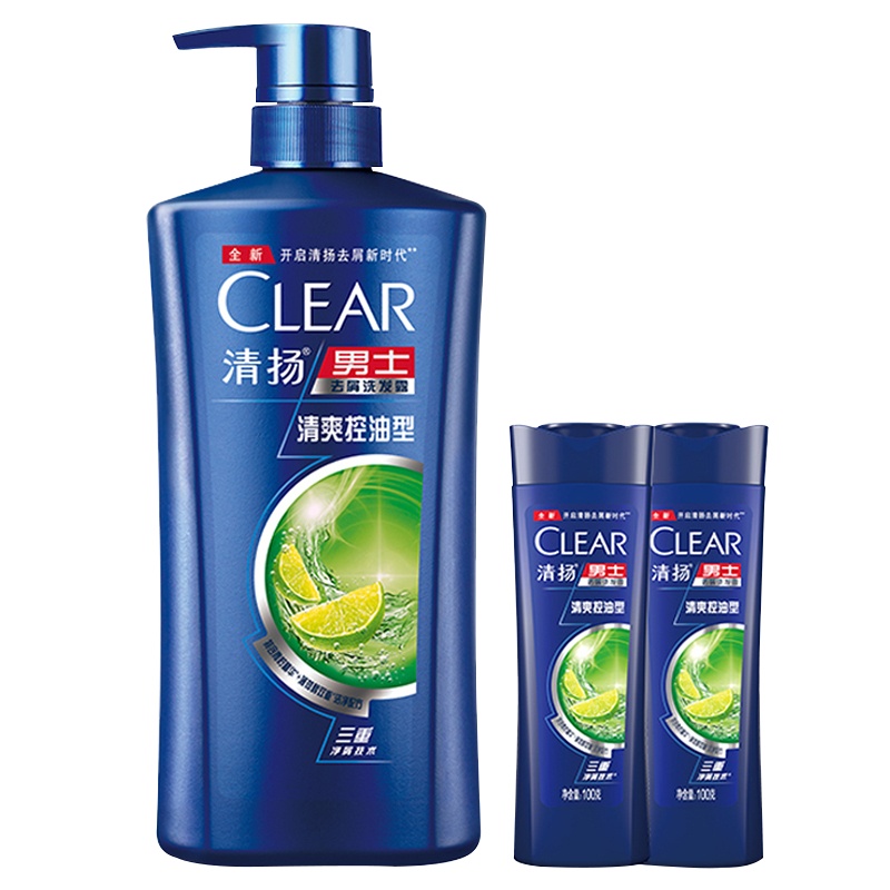 清扬/Clear 男士去屑洗发露洗发水(500+100X2)g,700ml大组套控油清爽型