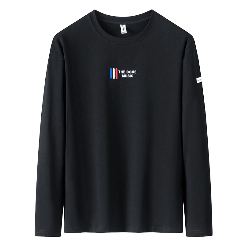 三弦(LA CORDE)男士加绒长袖T恤2019秋季新款ins宽松纯棉打底衫卫衣男装圆领LA-MYY6005A