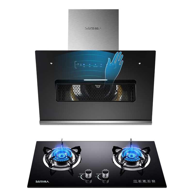 帅人(sazn)油烟机燃气灶套餐体感欧式烟机侧吸烟灶套装脱排式烟机大火力燃气灶套餐Y6-A+706S液化气安装款