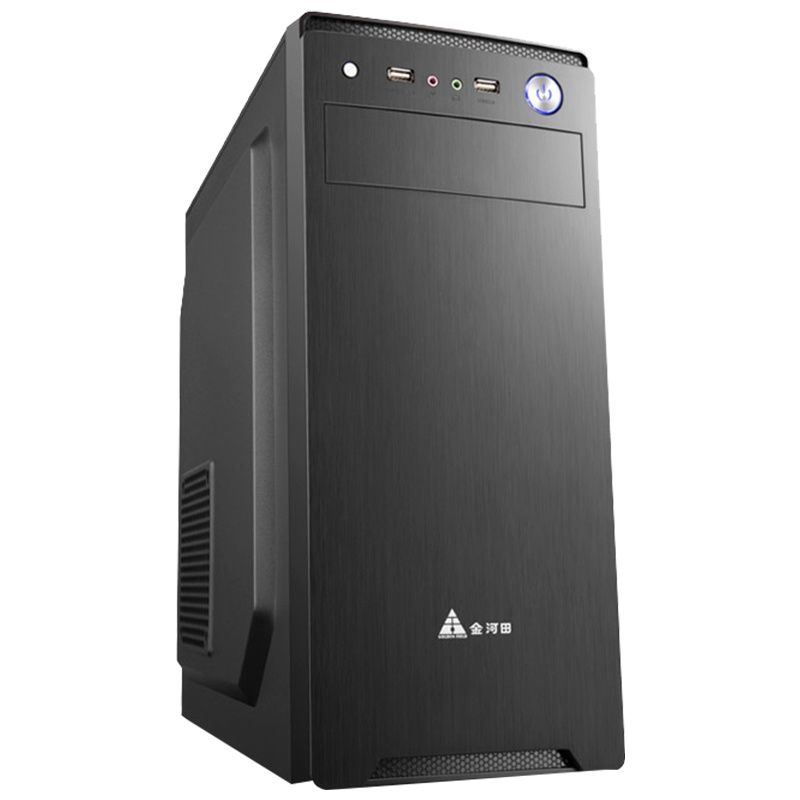 金河田家悦7001电脑机箱台式主机箱黑色ATX游戏办公家用背线电脑机箱