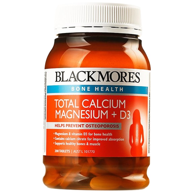 [促进钙吸收]BLACKMORES 澳佳宝 活性钙镁+维生素D3 200片/瓶 澳洲进口 膳食营养补充剂 310克