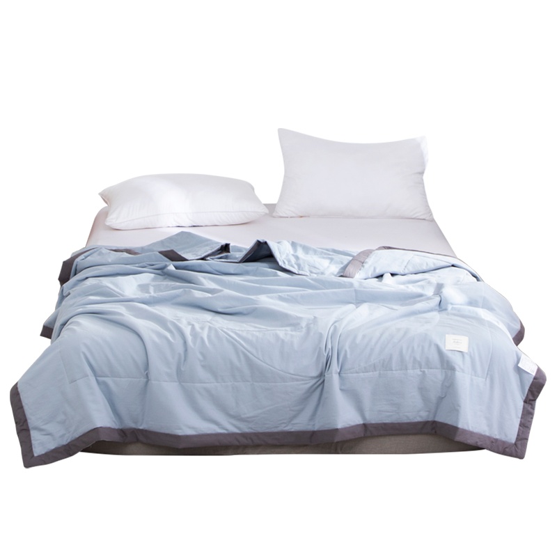 苏宁极物全棉水洗棉纯色夏被空调被夏凉被薄被纯棉简约素色夏凉被子