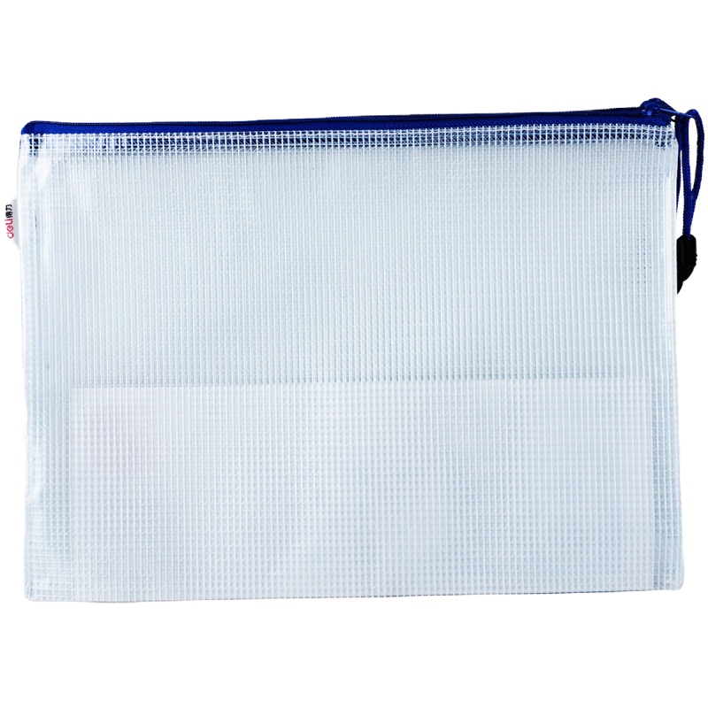 得力(deli) 拉链袋 透明塑料网格文件袋批发B5网格拉链袋 5655 (颜色随机)10只/袋