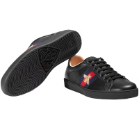 【海外直邮】GUCCI古驰男鞋Ace系列男士蜜蜂刺绣运动鞋黑色休闲鞋429446 A38G0 1284