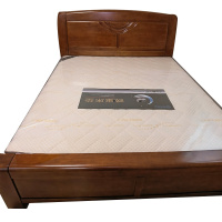 实木床1800*2000mm胡桃色 大床1921# 泰国进口橡木含80mm椰棕垫 含 安 装