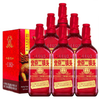 永丰牌北京二锅头清香型纯粮食高粱低度白酒 42度 永丰二锅头出口小方瓶 红方6瓶整箱装(500ml*6)