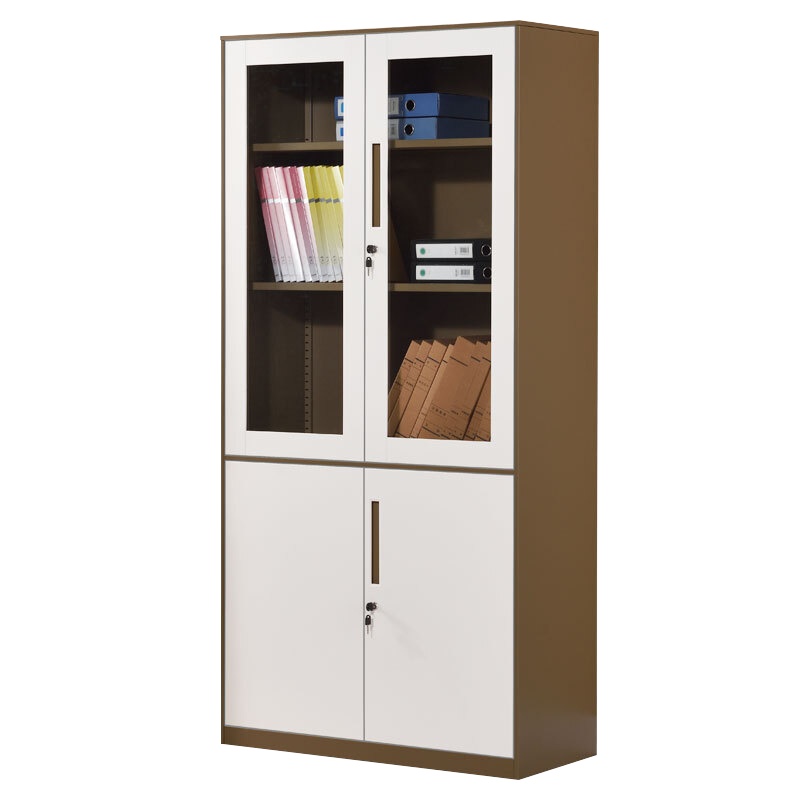 全简文件柜办公柜钢制铁皮柜资料柜档案柜储物拆装柜大器械文件柜咖白套色