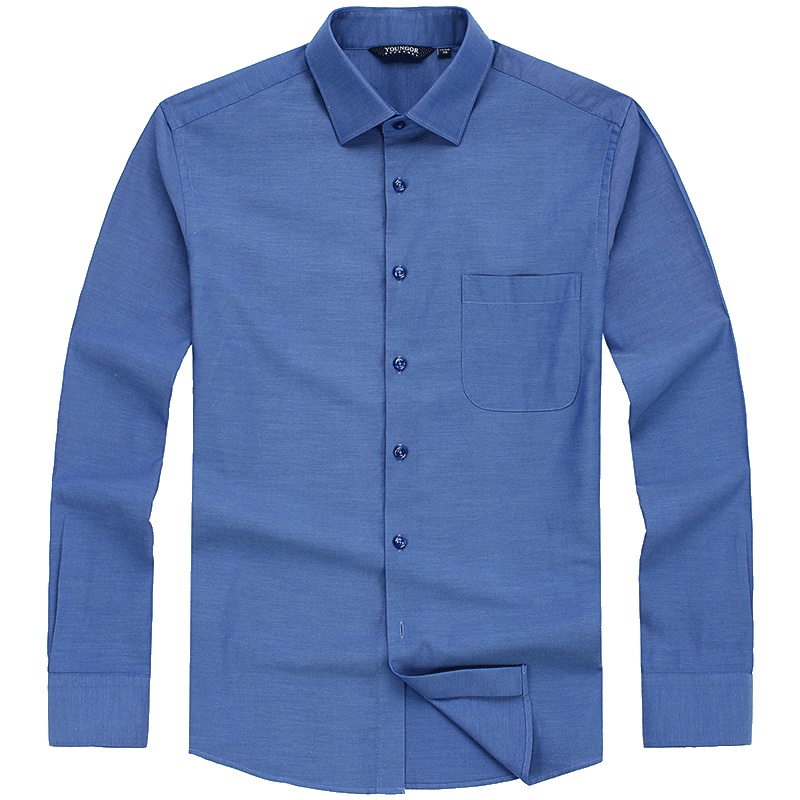 Youngor/雅戈尔秋季新品男士商务正装蓝色DP免烫长袖衬衫001HBA