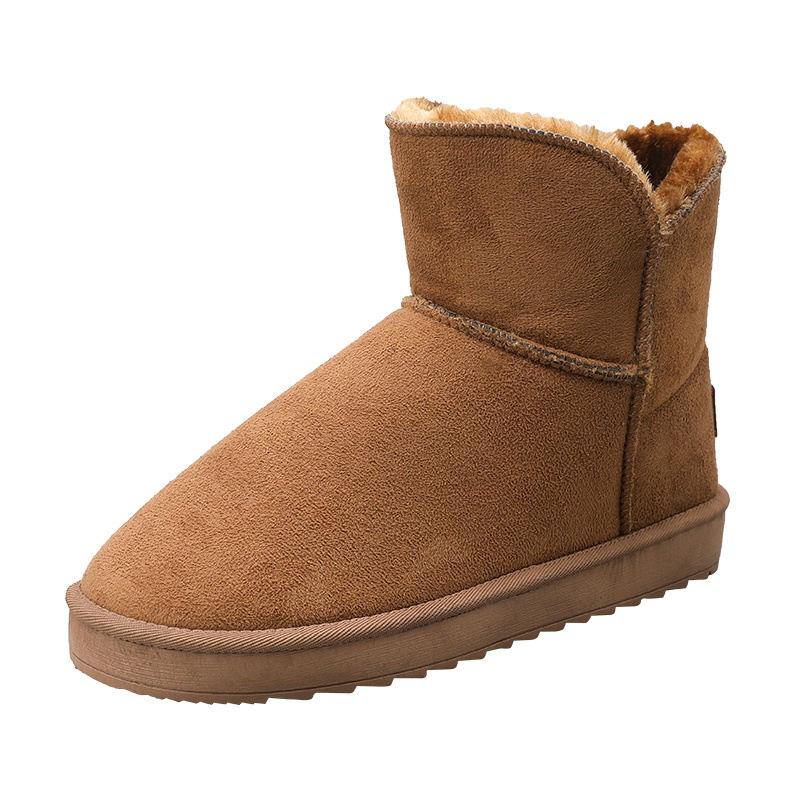 羊骑士2020情侣款冬季男士高帮雪地靴加绒棉鞋皮毛一体雪地靴女款冬季靴子