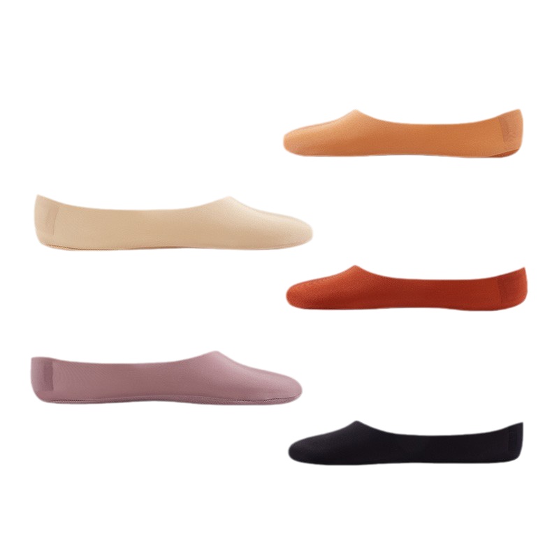 猫人女士袜子女纯色短袜春夏女士圆口任意剪隐形低帮袜船袜5双装女棉袜