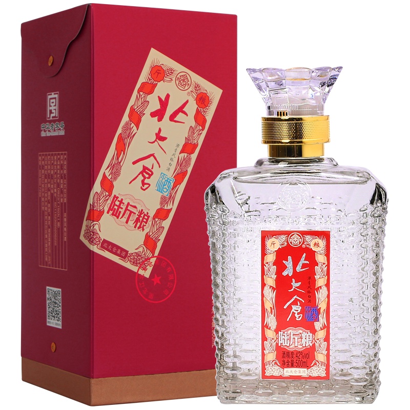 [酒厂自营]北大仓陆斤粮 42度浓香型白酒500ml*6瓶盒酒箱装 粮多酒更香 东北纯粮酿造