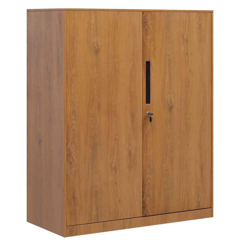 震海 木纹矮柜文件柜办公柜矮柜木纹黄档案资料柜办公柜类钢制加厚办公室储物柜