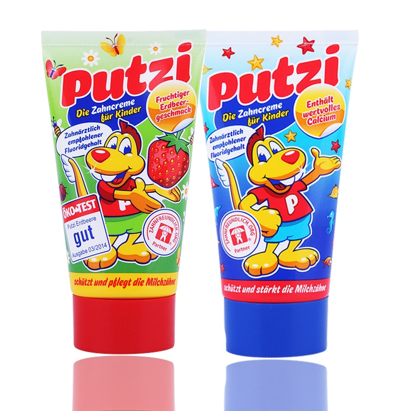 德国进口 普奇putzi儿童牙膏 1-6岁含氟加钙护齿清洁口腔 原味加钙 儿童护理