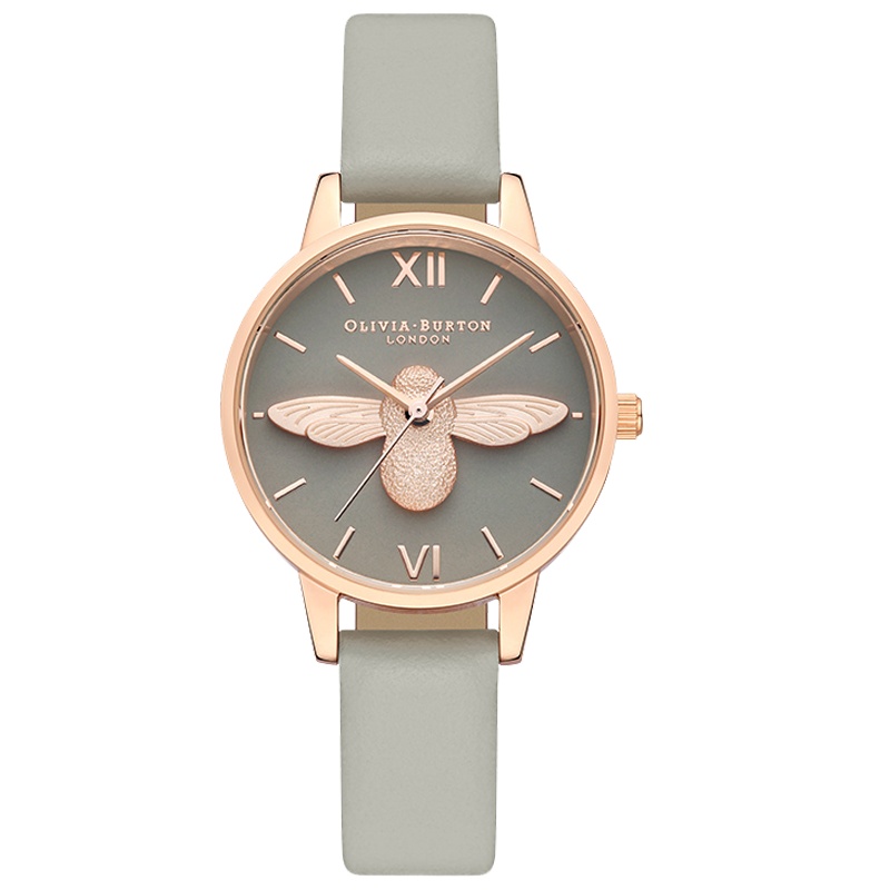 OLIVIABURTON进口 女士手表 3D小蜜蜂表盘皮带时尚网红石英表女OB15AM77