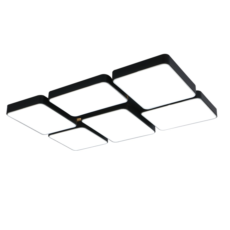 Grevol品拓PINTUOLED北欧简约现代吸顶灯客厅灯铁艺长方形大气家用个性大厅卧室灯餐厅灯书房具灯饰25M2