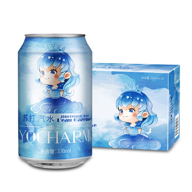 云臣 (Yocharm) 苏打水 含气饮料 330ml*24听 整箱装