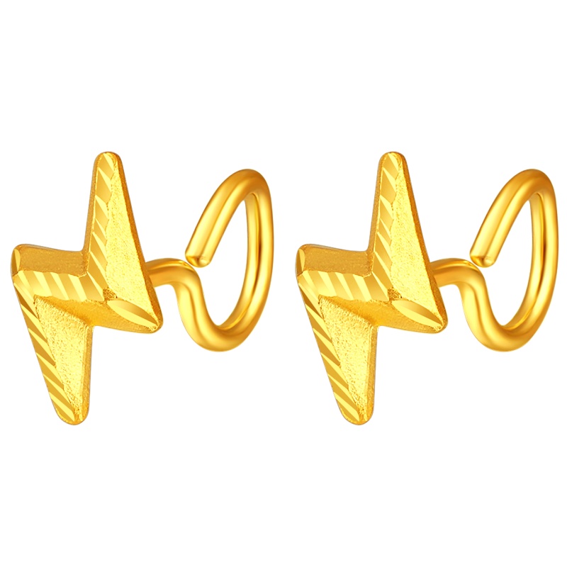 金一国囍小闪电精品耳饰女士黄金耳钉纯金礼送女友(计价)ABF012